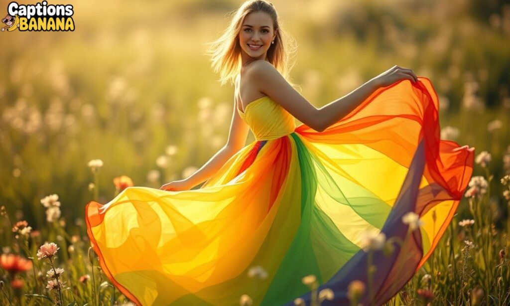Rainbow Dress Captions for Instagram