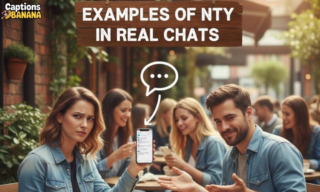 NTY Meaning in Text shown through real chat example between friends at a café