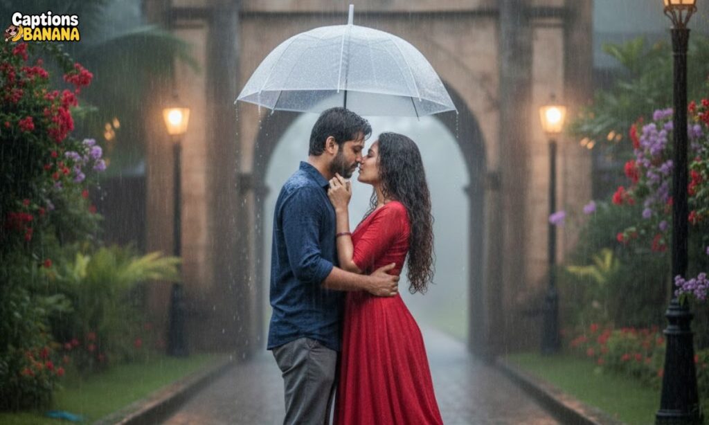 Romantic Monsoon Captions for Couples